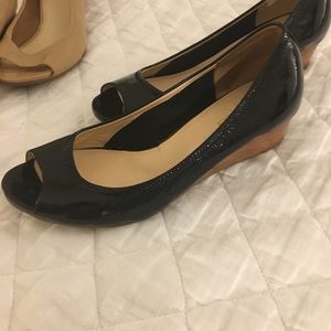 Cole Haan NIKE Air Tali Wedges Open Toe Black 7.5